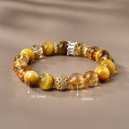 Fortune Jewel Natural Tiger Eye Citrine Beads Strength Courage Bracelet