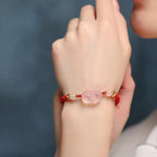 Fortune Jewel PiXiu Pink Crystal Wealth String Braided Bracelet