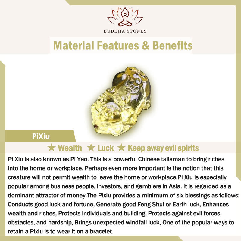 Fortune Jewel Natural Citrine Pixiu Prosperity Bracelet