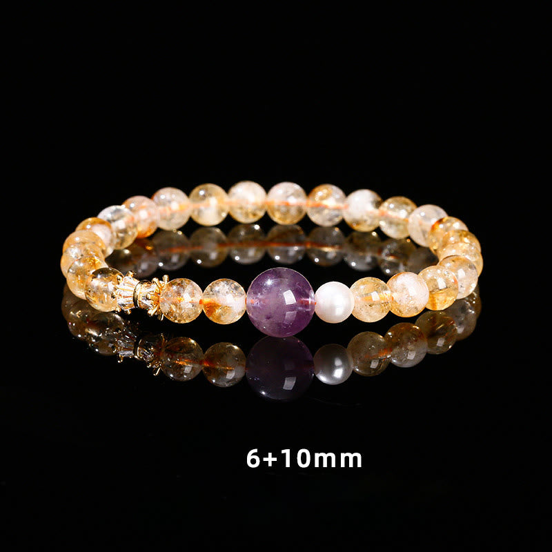 Fortune Jewel Natural Citrine Amethyst Prosperity Bracelet