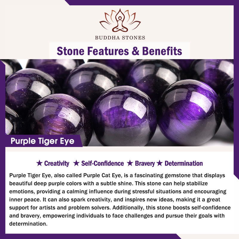 Fortune Jewel Purple Tiger Eye Creativity Bracelet