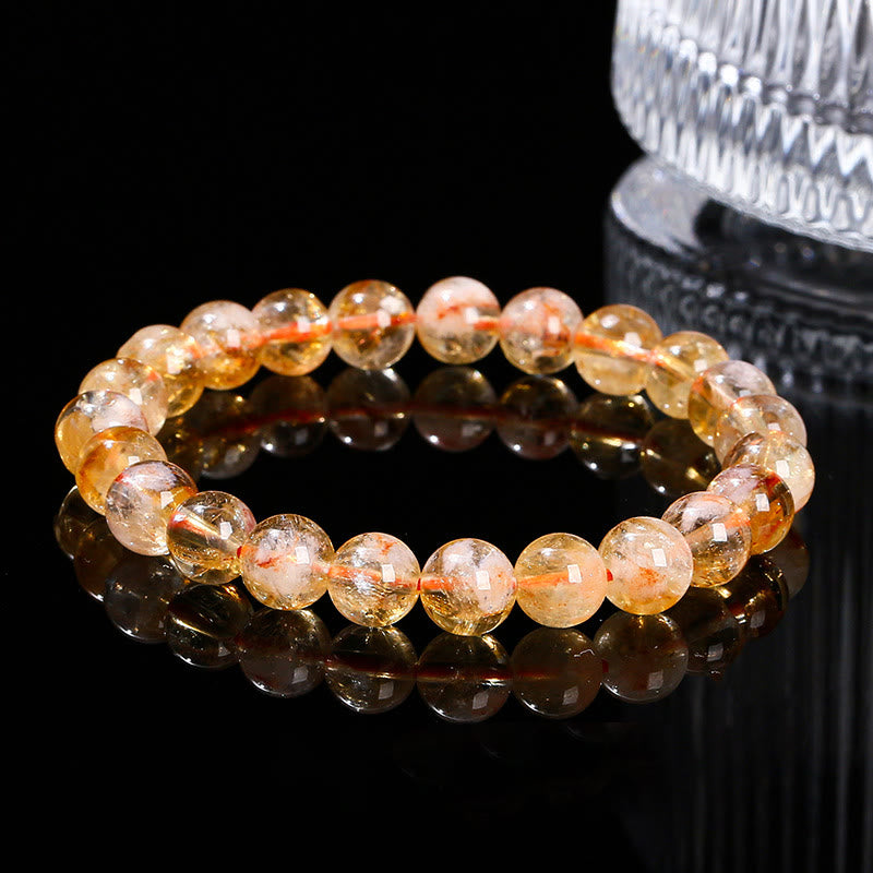Fortune Jewel Natural Citrine Snowflake Crystal Prosperity Bracelet