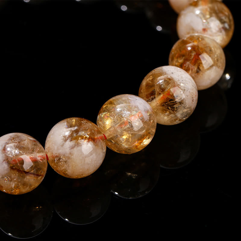 Fortune Jewel Natural Citrine Snowflake Crystal Prosperity Bracelet