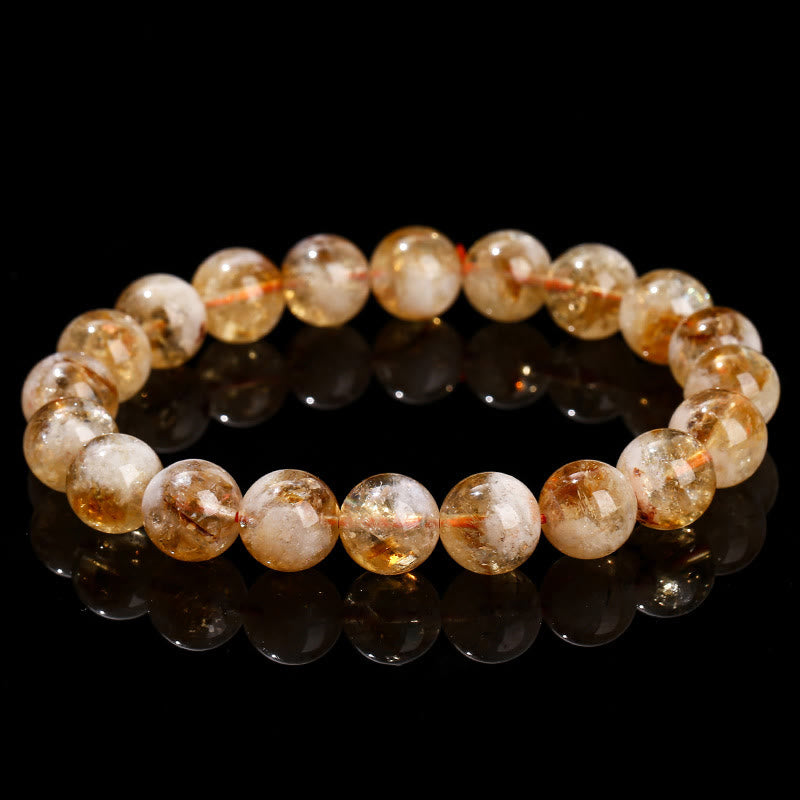Fortune Jewel Natural Citrine Snowflake Crystal Prosperity Bracelet