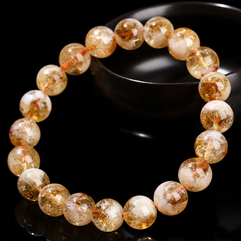 Fortune Jewel Natural Citrine Snowflake Crystal Prosperity Bracelet