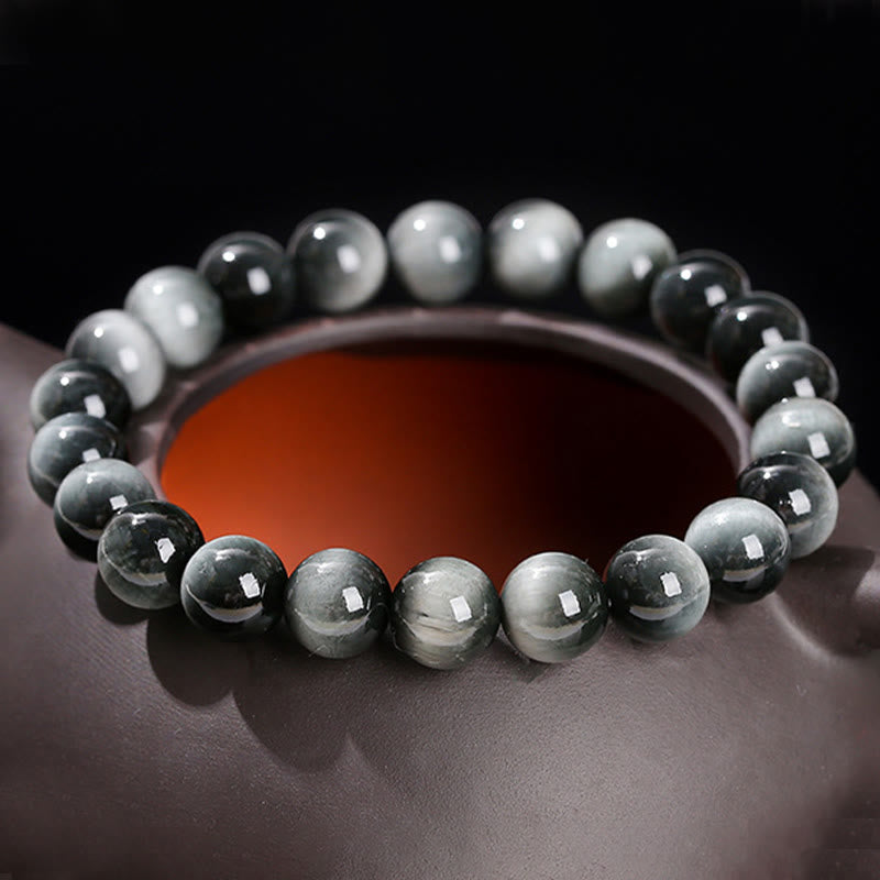 Fortune Jewel Natural Eagle's Eye Stone Courage Positive Bracelet