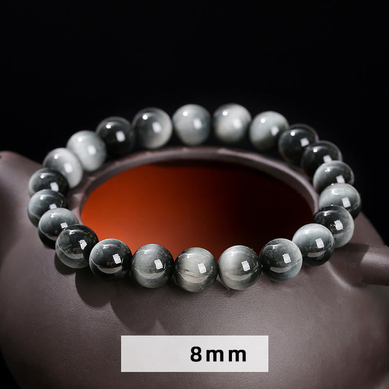 Fortune Jewel Natural Eagle's Eye Stone Courage Positive Bracelet