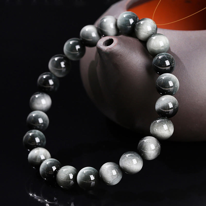 Fortune Jewel Natural Eagle's Eye Stone Courage Positive Bracelet