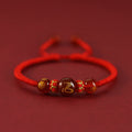 Fortune Jewel Handmade Red Agate Chinese Zodiac Red String Braided Protection Bracelet