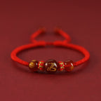 Fortune Jewel Handmade Red Agate Chinese Zodiac Red String Braided Protection Bracelet
