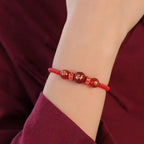 Fortune Jewel Handmade Red Agate Chinese Zodiac Red String Braided Protection Bracelet