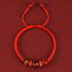 Fortune Jewel Handmade Red Agate Chinese Zodiac Red String Braided Protection Bracelet