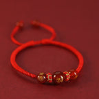 Fortune Jewel Handmade Red Agate Chinese Zodiac Red String Braided Protection Bracelet