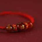 Fortune Jewel Handmade Red Agate Chinese Zodiac Red String Braided Protection Bracelet