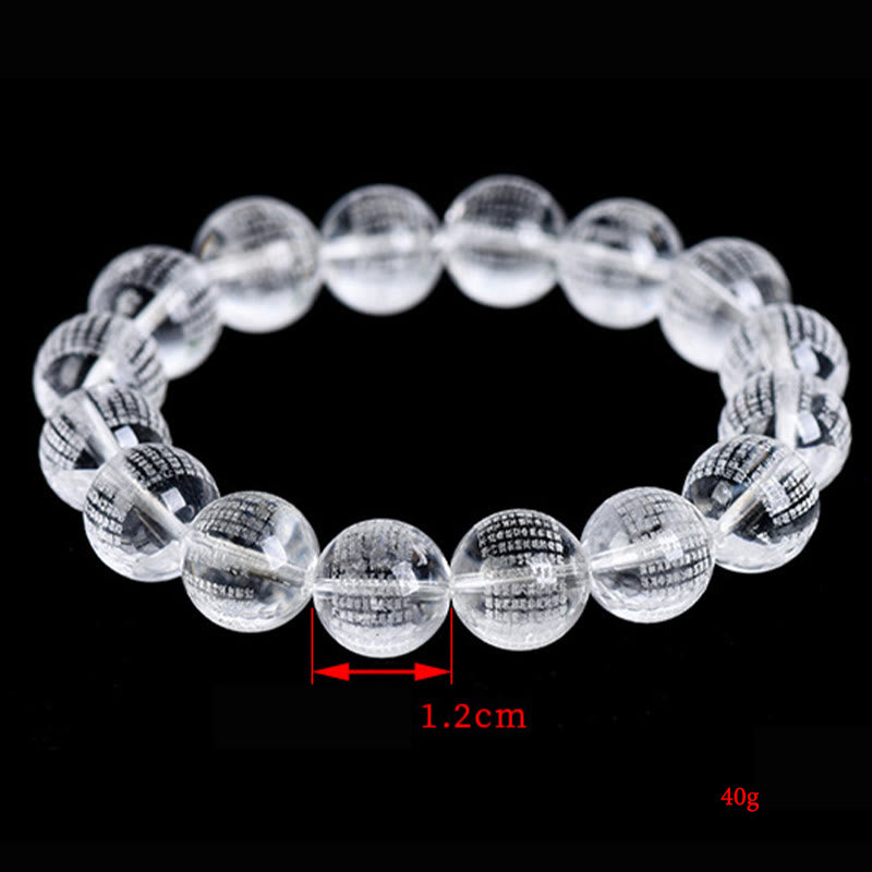 Fortune Jewel Heart Sutra Natural White Crystal Protection Bracelet