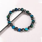 Fortune Jewel 2Pcs Hematite Tiger Eye Blue Tiger Eye Powerful Bracelet Set