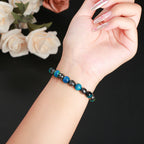 Fortune Jewel 2Pcs Hematite Tiger Eye Blue Tiger Eye Powerful Bracelet Set