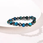 Fortune Jewel 2Pcs Hematite Tiger Eye Blue Tiger Eye Powerful Bracelet Set