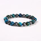Fortune Jewel 2Pcs Hematite Tiger Eye Blue Tiger Eye Powerful Bracelet Set