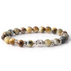 Fortune Jewel Blue Green Red Tiger Eye Buddha Head Balance Bracelet