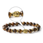 Fortune Jewel Blue Green Red Tiger Eye Buddha Head Balance Bracelet
