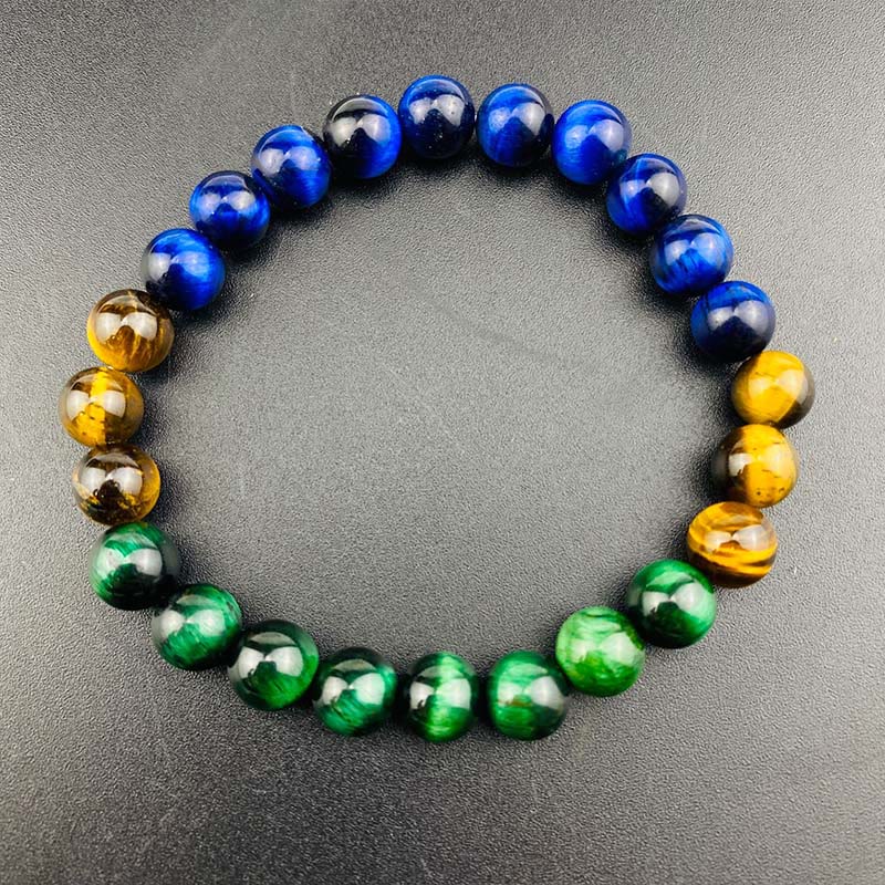 Fortune Jewel Blue Tiger Eye Green Tiger Eye Tiger Eye Balance Bracelet