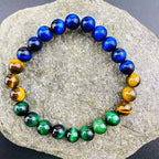 Fortune Jewel Blue Tiger Eye Green Tiger Eye Tiger Eye Balance Bracelet