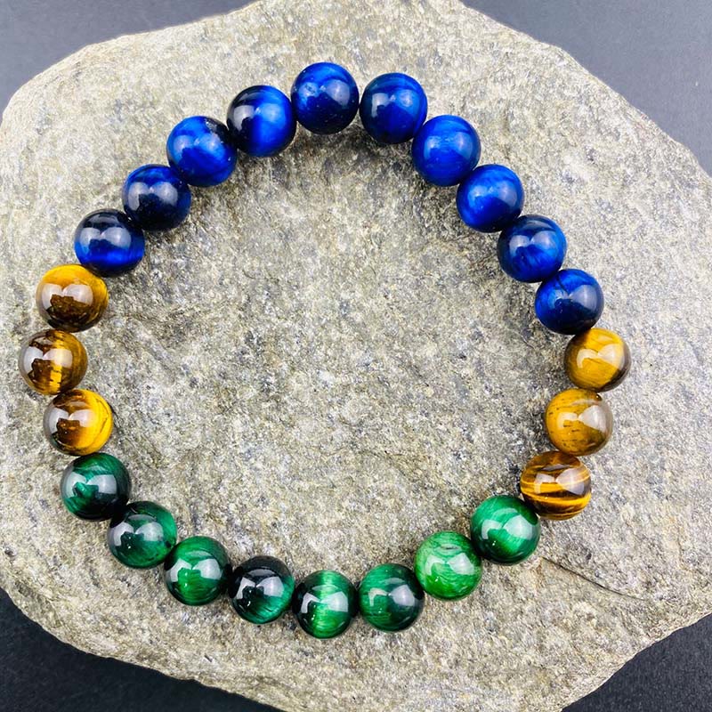 Fortune Jewel Blue Tiger Eye Green Tiger Eye Tiger Eye Balance Bracelet