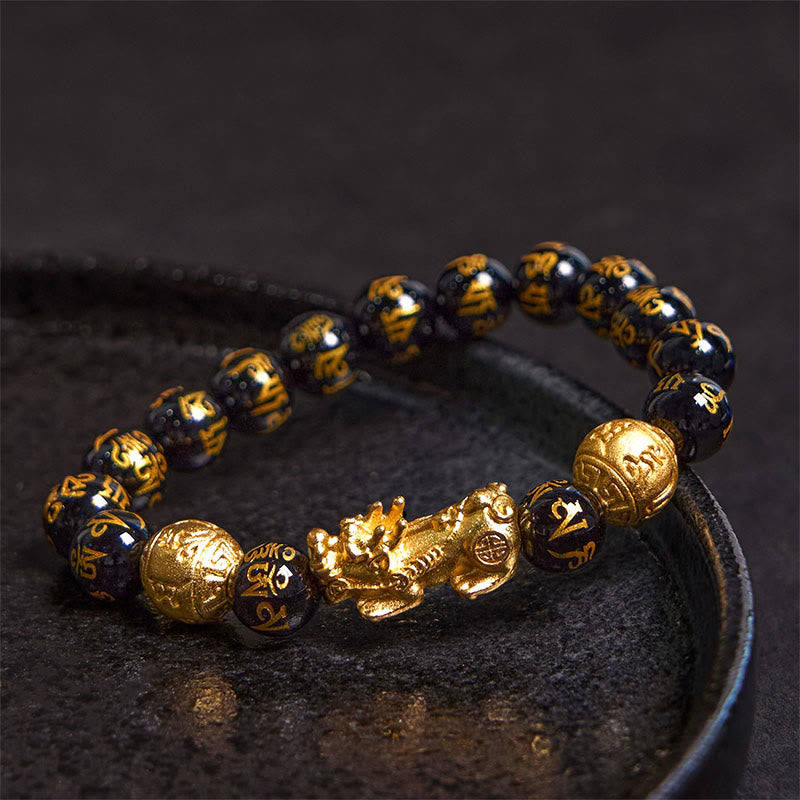 Fortune Jewel FengShui PiXiu Obsidian Wealth Bracelet