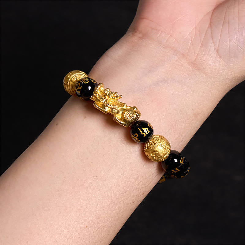 Fortune Jewel FengShui PiXiu Obsidian Wealth Bracelet