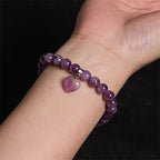 Fortune Jewel Natural Quartz Love Heart Healing Beads Bracelet