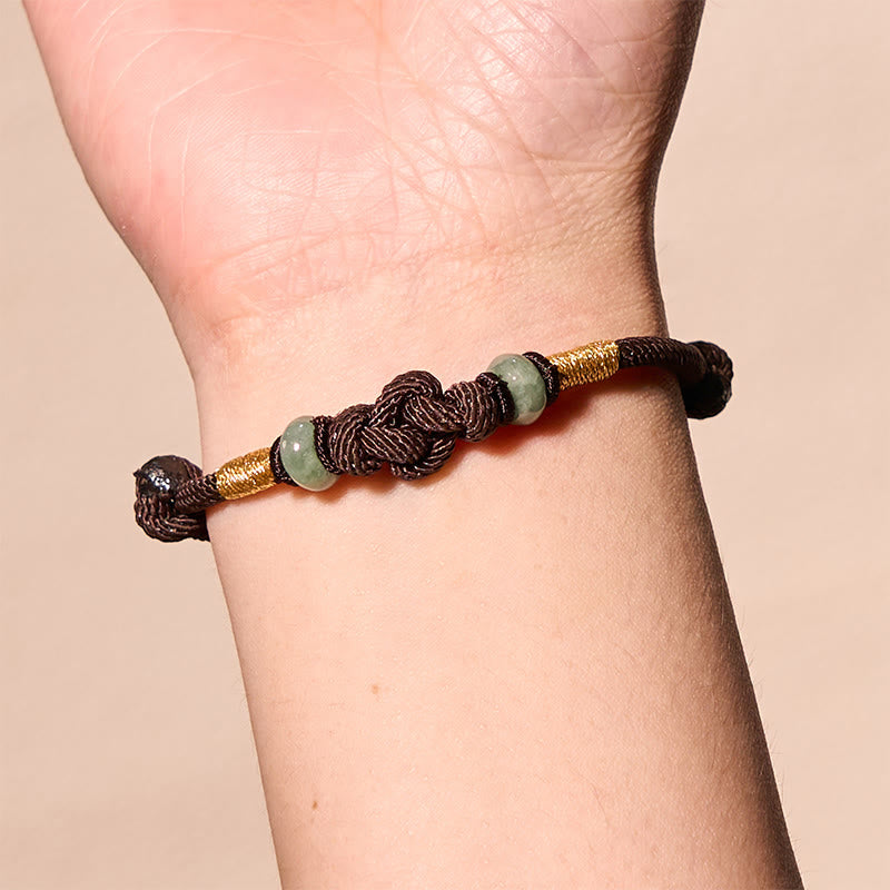 Fortune Jewel Red String Jade Luck Fortune Knot Braided Couple Bracelet