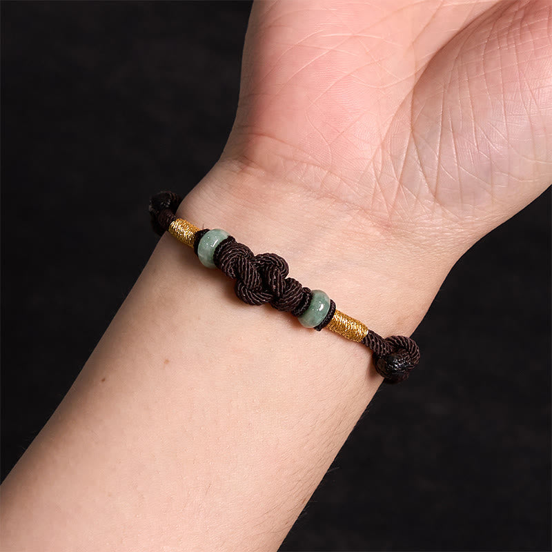 Fortune Jewel Red String Jade Luck Fortune Knot Braided Couple Bracelet