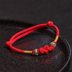 Fortune Jewel Red String Jade Luck Fortune Knot Braided Couple Bracelet
