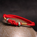 Fortune Jewel Red String Jade Luck Fortune Knot Braided Couple Bracelet