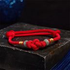 Fortune Jewel Red String Jade Luck Fortune Knot Braided Couple Bracelet