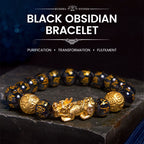 Fortune Jewel FengShui PiXiu Obsidian Wealth Bracelet