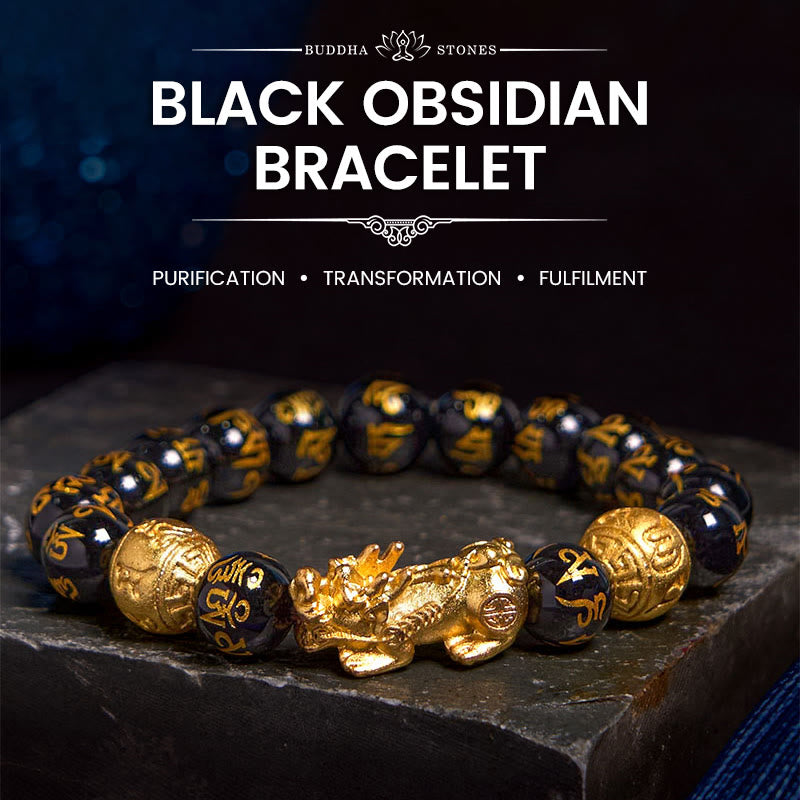 Fortune Jewel FengShui PiXiu Obsidian Wealth Bracelet