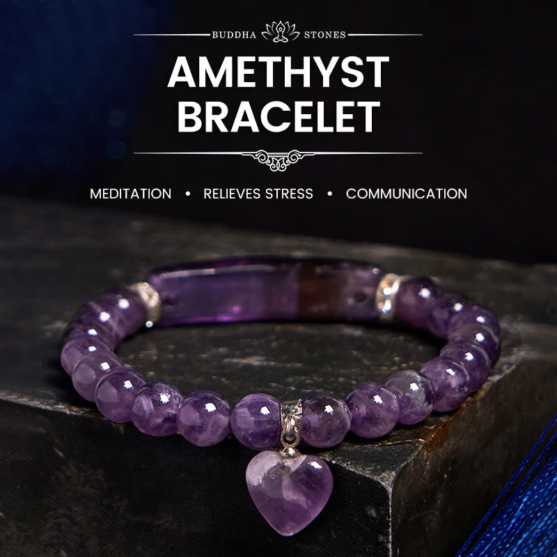Fortune Jewel Natural Quartz Love Heart Healing Beads Bracelet