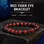 Fortune Jewel Natural Tiger Eye Healing Bead Bracelet