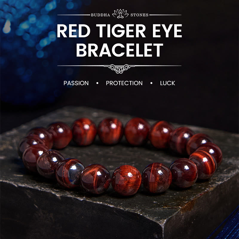 Fortune Jewel Natural Tiger Eye Healing Bead Bracelet