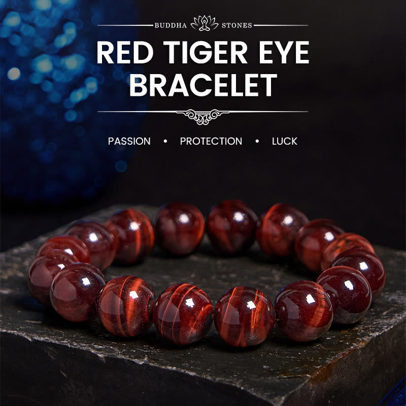 Fortune Jewel Natural Tiger Eye Healing Bead Bracelet