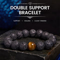 Fortune Jewel Lava Rock Tiger Eye Stone Peace Healing Bracelet
