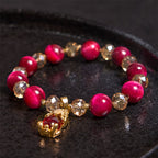 Fortune Jewel Red Tiger Eye PiXiu Fox Protection Self Confidence Bracelet