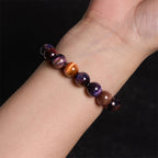 Fortune Jewel Natural Purple Tiger Eye Protection Strength Bracelet