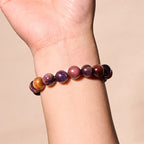 Fortune Jewel Natural Purple Tiger Eye Protection Strength Bracelet