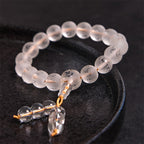 Fortune Jewel Tibet White Crystal Black Onyx Om Mani Padme Hum Meditation Bracelet