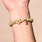 Fortune Jewel Green Jade Flower Fu Character Charm Luck Bracelet