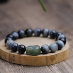 Fortune Jewel Natural Eagle's Eye Stone Hetian Jade Pixiu Confidence Bracelet