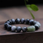 Fortune Jewel Natural Eagle's Eye Stone Hetian Jade Pixiu Confidence Bracelet